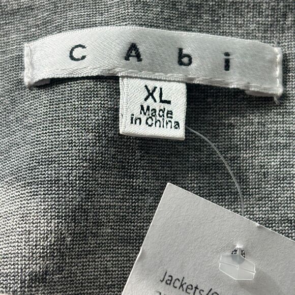 Cabi Shrunken Knit Moto Blazer Heather Grey Jacket 211 Size XL NWT - Picture 14 of 16